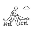© Saedul - dog walker icon, dog walker line art - simple line art of dog walker, perfect for dog walker logos and icons
