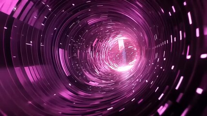 Wall Mural - Abstract swirling tunnel of vibrant pink light