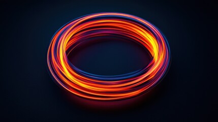Poster - Vibrant Circular Motion with Colorful Light Trails on a Dark Background for Dynamic Visual Effects