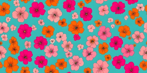 Poster - Elegant flower pattern, ditsy floral seamless pattern. Hand draw repeat pattern. Ditsy floral flower pattern for fashion