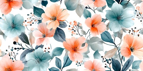 Poster - Elegant flower pattern, ditsy floral seamless pattern. Hand draw repeat pattern. Ditsy floral flower pattern for fashion