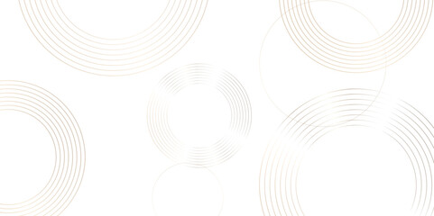 Fototapete - Abstract white background with golden circle rings. Spiral sound wave rhythm line and blind dynamic abstract background, Vector illustration design for presentation, banner, cover, poster, texture.	