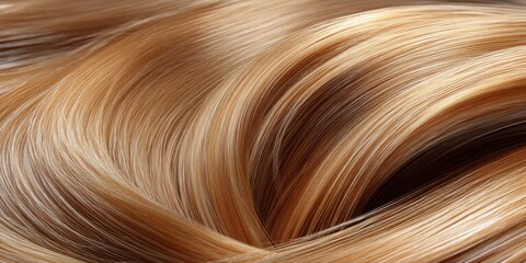 Poster - Curled golden hair strands illuminated by soft light in a close-up shot showcasing texture and shine