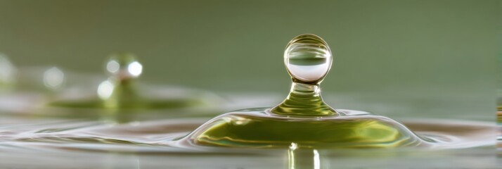 Aufkleber - Fluid Dynamics Macro Ethereal Water Droplet Visualization in High-Resolution Liquid Motion - Scientific Aesthetic and Design Innovation for Digital Content Creators