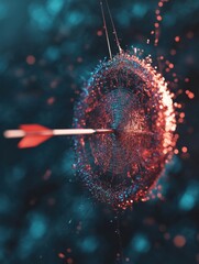 Fototapete - Precision Targeting Reimagined Digital Bullseye Breakthrough in Futuristic Data Visualization - Next-Gen Strategic Performance Optimization