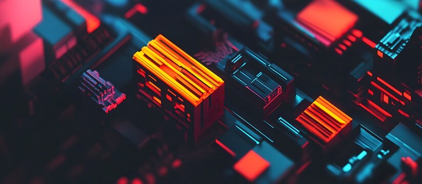 Abstract geometric shapes in vibrant colors