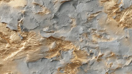 Poster - Textured wall with gold and gray elements showcasing an abstract design in a modern interior setting