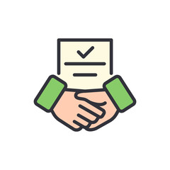 Poster - Consultant agreement colored icons, minimalist vector illustration ,simple transparent graphic element .Isolated on white background