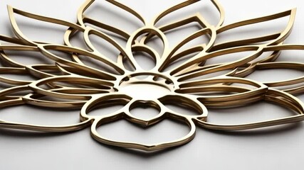 Poster - Elegant gold flower animation: dynamic transformation and growth in artistic design