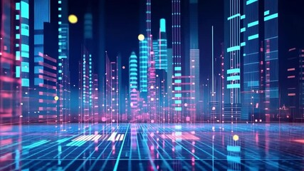 Poster - Abstract futuristic cityscape