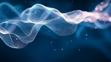 Wall Mural - Abstract waves of light flowing across a dark background