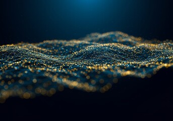 Poster - Abstract network background with connected dots and lines in blue tone