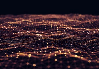 Poster - Abstract network background with connecting dots and lines glowing softly