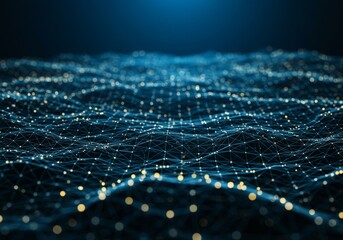 Poster - Abstract network background with connected dots and lines technology design