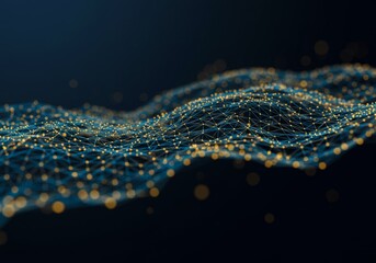 Poster - Abstract network connection background with glowing nodes and lines