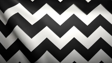 Poster - Dynamic black and white chevron pattern with light shifts