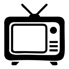 Poster - Retro Television Set Silhouette Clipart on a transparent background
