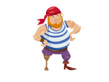 An Energetic Pirate with a Peg Leg Having Fun