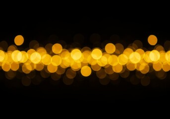 Poster - Golden bokeh lights on dark background create an elegant festive mood