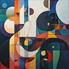 Poster - Dynamic integration of forms contemporary abstract artwork in modern environments