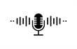 © Rhidona - Microphone icon.  Black Audio speech podcast mic symbol on transparent background
