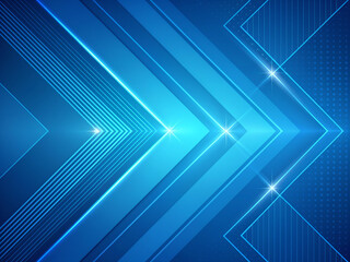 Poster - abstract techno background with blue lines . Generative AI