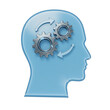© nGemPros - Human Profile with Gears Inside Brain Mental Activity Cognitive Process