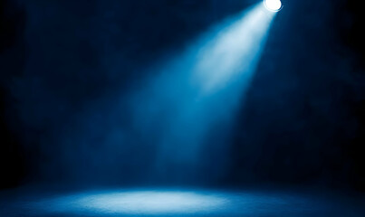 Poster - A captivating spotlight shines down in a dark venue, creating a dramatic and ethereal atmosphere ideal for performances or artistic presentations.