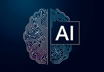 Poster - A creative representation of artificial intelligence featuring a stylized brain with circuit patterns, highlighting innovation and technology.