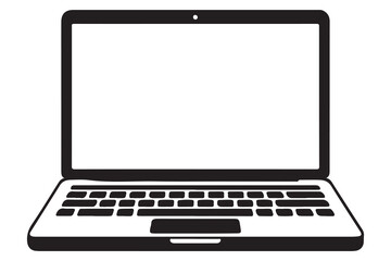 Poster - laptop Silhouette icon Vector illustration isolated on white background
