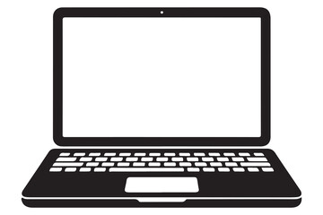 Poster - laptop Silhouette icon Vector illustration isolated on white background
