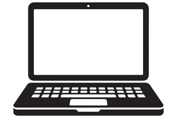 Poster - laptop Silhouette icon Vector illustration isolated on white background
