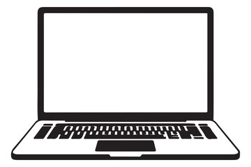 Poster - laptop Silhouette icon Vector illustration isolated on white background
