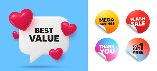 Poster - best value speech bubble, sticker tags. get free, flash sale stickers. best value tag. special offer
