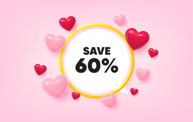 Poster - discount frame banner. speech bubble offer. save 60 percent off tag. sale discount offer price sign.