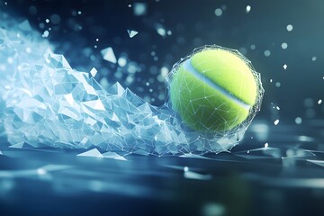 Poster - Dynamic Tennis Ball Motion in Abstract Digital Design Concept