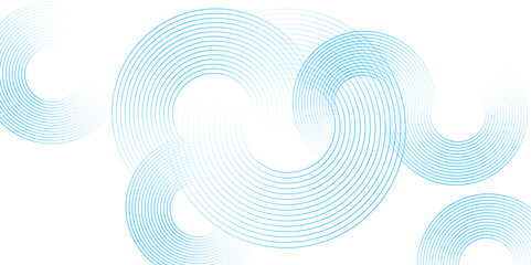Poster - White and blue abstract background with geometric circle shapes. abstract geometric background Vector, illustration. Modern graphic design element circles artistic, for poster, cover, banner,