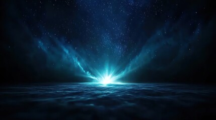 Wall Mural - Cosmic sunrise over a celestial sea