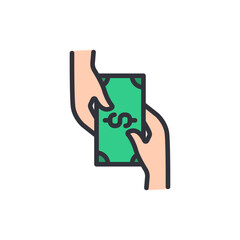 Fototapete - Bribery colored icons, minimalist vector illustration ,simple transparent graphic element .Isolated on white background