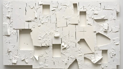 Poster - Abstract chaos in white textures contemporary art studio setting minimalist viewpoint
