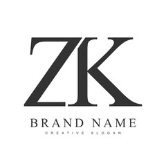 Aufkleber - ZK trendy logotype template. Initial letter z and k classic font style. Creative logo for company name or identity.