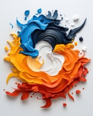 Fototapete - Abstract swirl of mixed mediums creates a vibrant adaptive design, a mesmerizing display of color and texture in this stunning 2-giixel-standard v2-3000h image.
