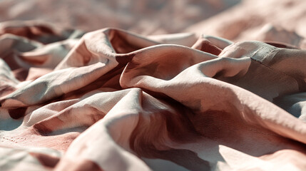 Poster - Close up of soft pink fabric textile material background texture for fashion design and abstract art
