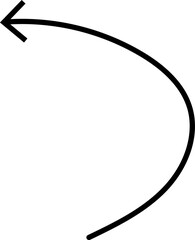 Fototapete - Black hand drawn arrows on white background. Curve arrow icon. Arrow, cursor icon. Collection of pointers. Back, Forward, Next, Previous sign