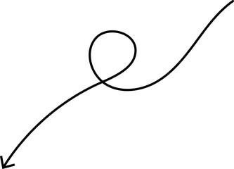 Fototapete - Black hand drawn arrows on white background. Curve arrow icon. Arrow, cursor icon. Collection of pointers. Back, Forward, Next, Previous sign