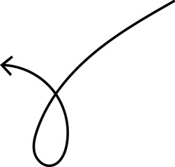 Fototapete - Black hand drawn arrows on white background. Curve arrow icon. Arrow, cursor icon. Collection of pointers. Back, Forward, Next, Previous sign