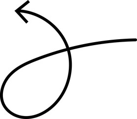 Fototapete - Black hand drawn arrows on white background. Curve arrow icon. Arrow, cursor icon. Collection of pointers. Back, Forward, Next, Previous sign