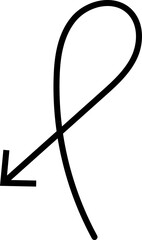 Fototapete - Black hand drawn arrows on white background. Curve arrow icon. Arrow, cursor icon. Collection of pointers. Back, Forward, Next, Previous sign