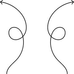Fototapete - Black hand drawn arrows on white background. Curve arrow icon. Arrow, cursor icon. Collection of pointers. Back, Forward, Next, Previous sign