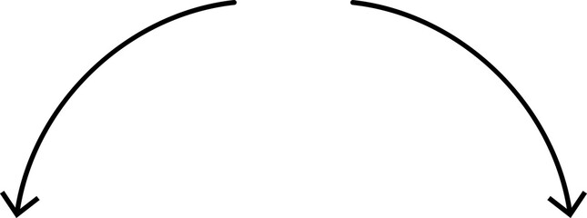 Fototapete - Black hand drawn arrows on white background. Curve arrow icon. Arrow, cursor icon. Collection of pointers. Back, Forward, Next, Previous sign